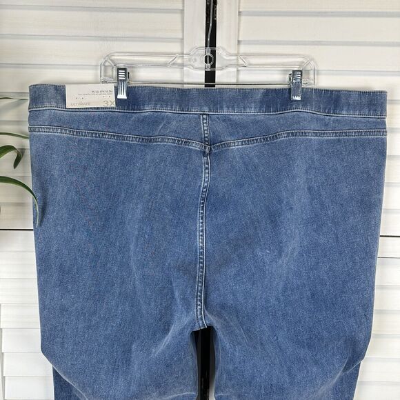 New Soft Surroundings 3X Ultimate Denim Jeans Pull On Slim Leg Pants Light Rain - Picture 6 of 11